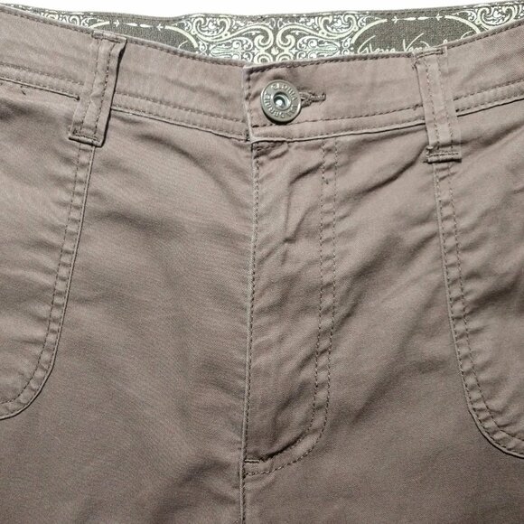 Gloria Vanderbilt Women's Brown Cargo Capri Drawstring Tie Cuff Size 14 - Picture 6 of 9
